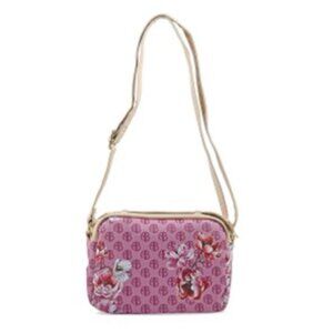 Alexis Bendel Raspberry Floral Faux Leather Crossbody Bag